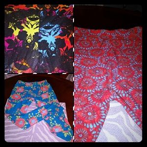 Lularoe leggings 3 pair LOT "ONE SIZE"fits sz 2-12